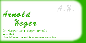 arnold weger business card